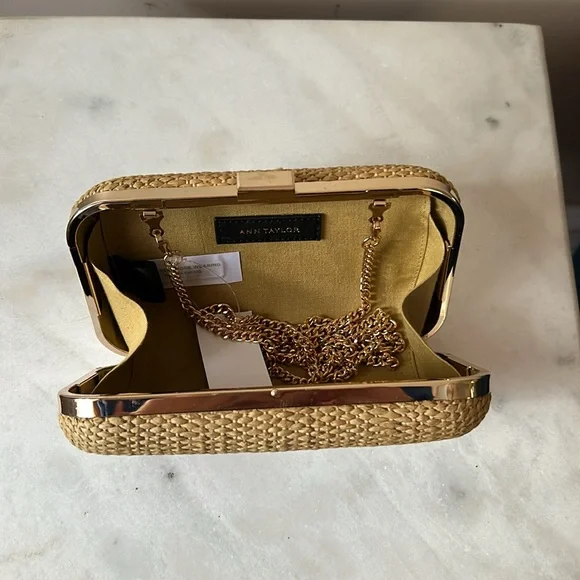 Ann Taylor Cherry hard-sided clutch purse, NWT - Picture 7 of 15